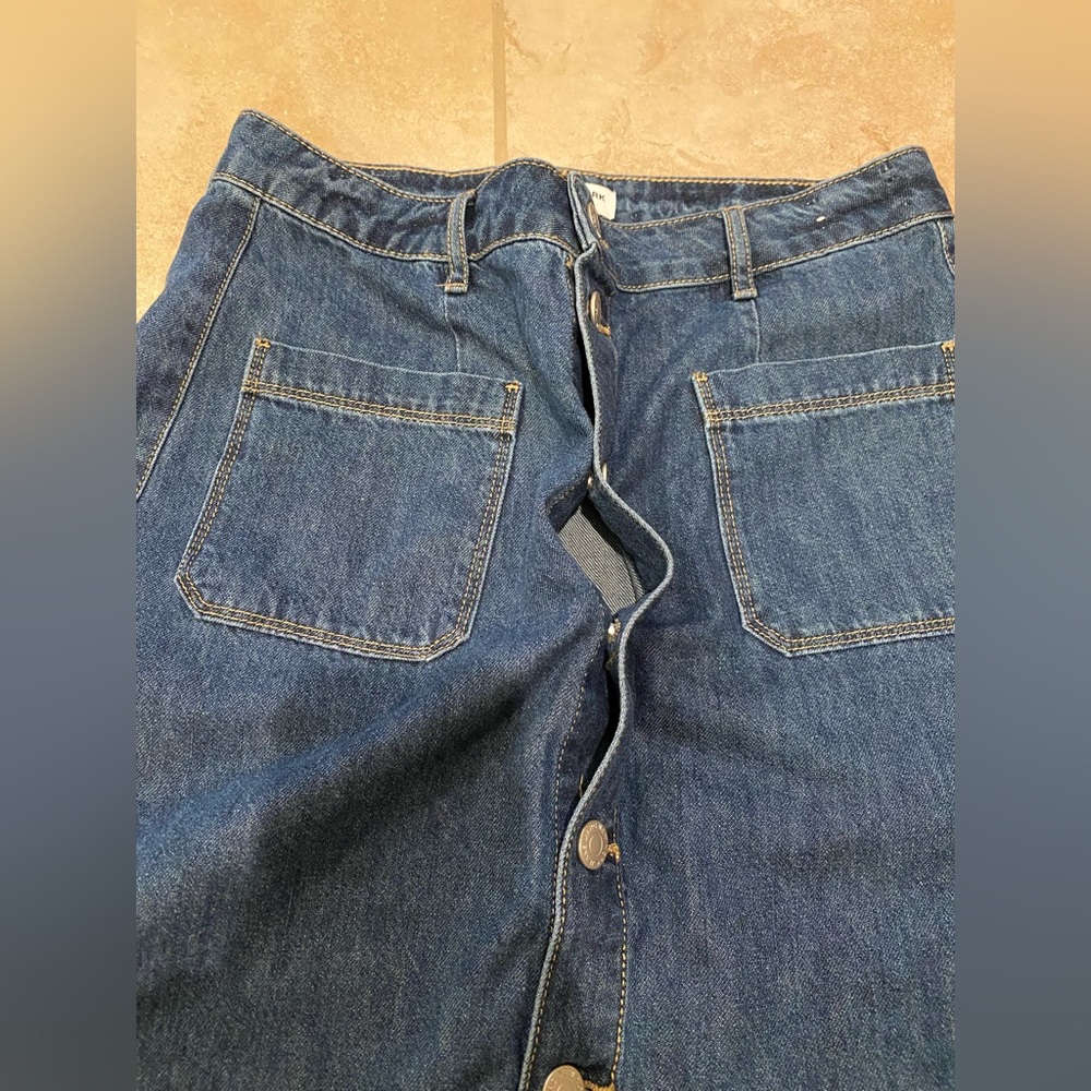 Marc New York Jeans Blue Denim Button Front Midi Skirt Like New - Size 6 - Picture 10 of 12